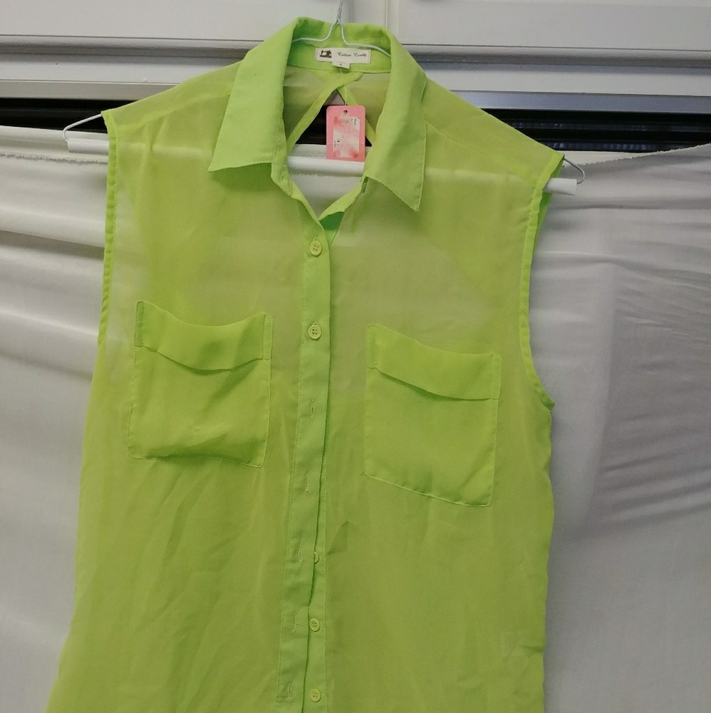 Cotton candy sleeveless blouse